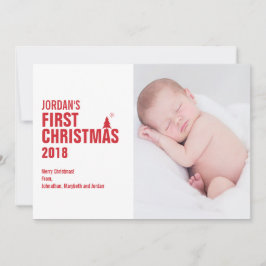 Red Baby's eerste kerstfotokaart Feestdagenkaart