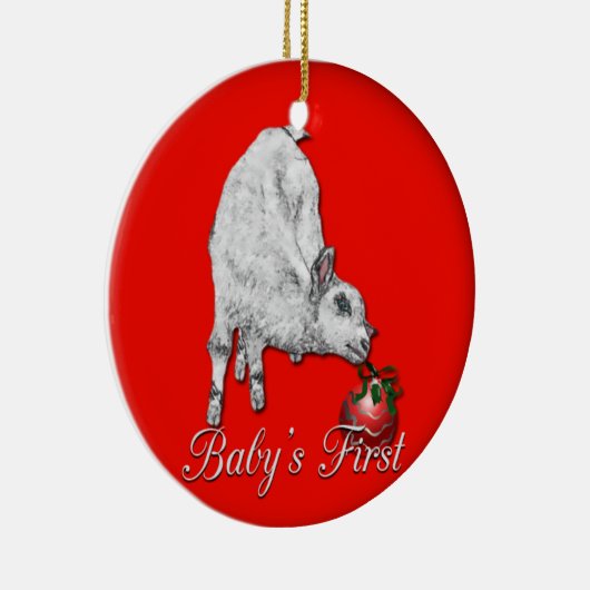 Red Baby's eerste kerstOrnament Keramisch Ornament (Rechts)