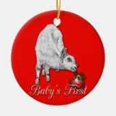 Red Baby's eerste kerstOrnament Keramisch Ornament (Voorkant)
