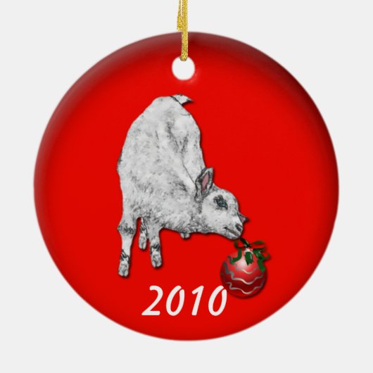 Red Baby's eerste kerstOrnament Keramisch Ornament (Achterkant)