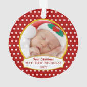 Red Baby's First Christmas Photo Ornament (achterkant)