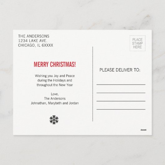 Red Baby's First kerstfoto Briefkaart (Achterkant)