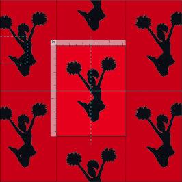 Red Background Cheer Silhouette Smaller Afbeelding Stof