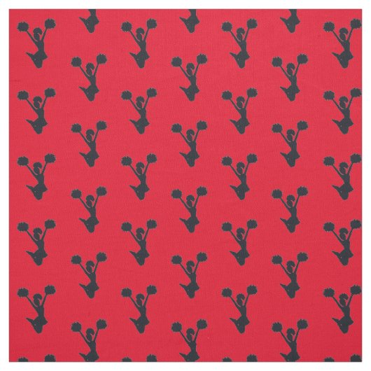 Red Background Cheer Silhouette Smaller Afbeelding Stof (Swatch)