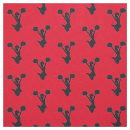 Red Background Cheer Silhouette Stof