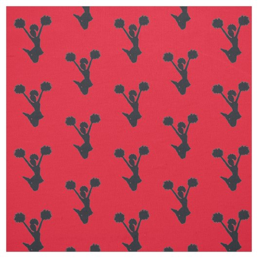 Red Background Cheer Silhouette Stof (Swatch)