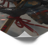 Red Badass Samurai Poster (Hoek)