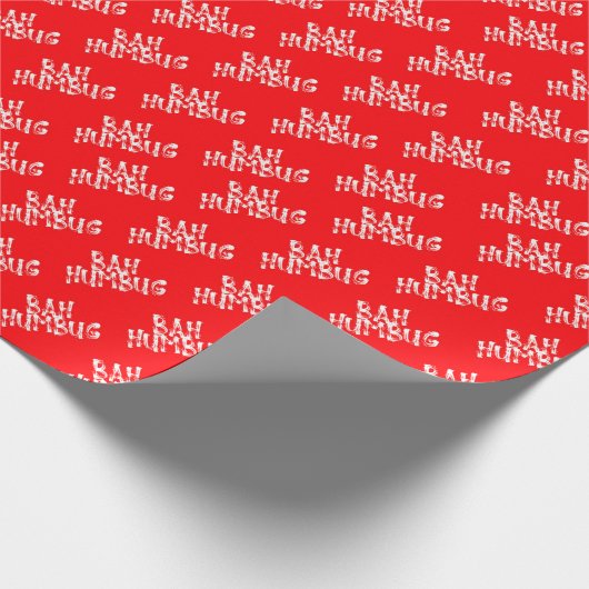 Red Bah Humbug kerstpapier Cadeaupapier (Hoek)