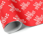 Red Bah Humbug kerstpapier Cadeaupapier (Rol Hoek)