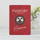 Red Bahamas Passport Bewaar de datum Save The Date (Staand voorkant)