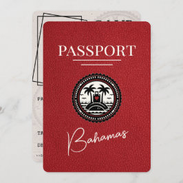 Red Bahamas Passport Bewaar de datum Save The Date