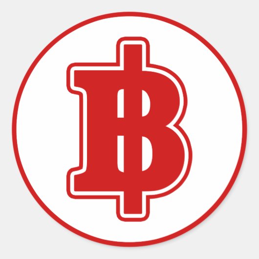 RED BAHT SIGN ฿ Thai Money ฿ Ronde Sticker (Voorkant)