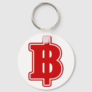 RED BAHT SIGN ฿ Thai Money ฿ Sleutelhanger