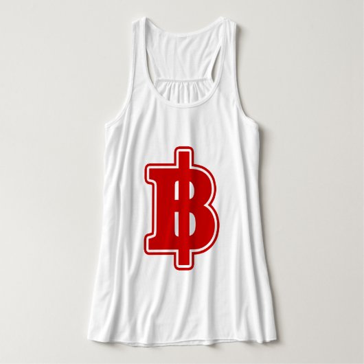 RED BAHT SIGN ฿ Thai Money ฿ Tanktop (Design voorkant)