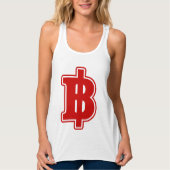 RED BAHT SIGN ฿ Thai Money ฿ Tanktop (Voorkant)