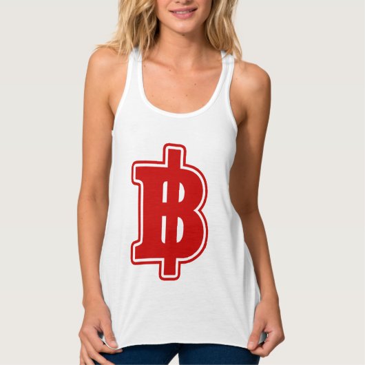 RED BAHT SIGN ฿ Thai Money ฿ Tanktop (Voorkant)