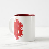 RED BAHT SIGN ฿ Thai Money ฿ Tweekleurige Koffiemok (Voorkant links)