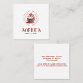 Red Baker Bakery Logo Pastry Chef Typografie Vierkante Visitekaartje (Voorkant / Achterkant)