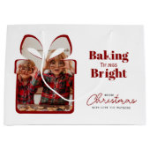 Red Baking Things Bright Christmas Photo Gift Bag Groot Cadeauzakje (Voorkant)