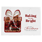 Red Baking Things Bright Christmas Photo Gift Bag Groot Cadeauzakje (Achterkant)