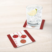 Red Ball-kerstversieringen Kartonnen Onderzetters (Insitu)