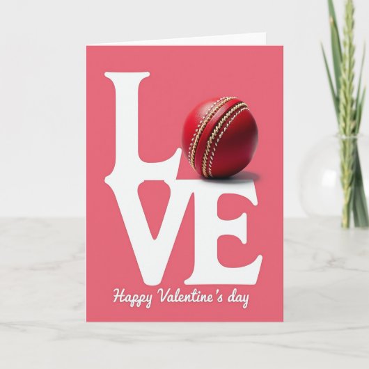 Red Ball Love Valentines Day Card Kaart (Voorkant)