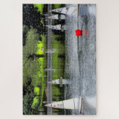 RED BALL ON THE BOAT POND Jigsaw Puzzle Legpuzzel (Verticaal)