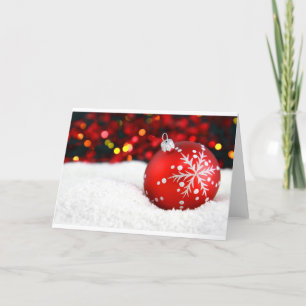 Red Ball Ornament Feestdagen Kaart