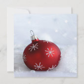 Red Ball Snowflakes kerst Korporte Partij Kaart (Achterkant)