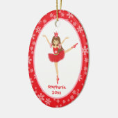 Red Ballerina Girl Persoonlijk kerstfeest Keramisch Ornament (Links)