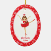 Red Ballerina Girl Persoonlijk kerstfeest Keramisch Ornament (Voorkant)