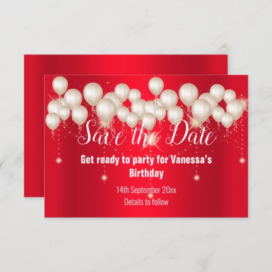 RED BALLOON BEWAREN DE DATUM AANKONDIGING (Voorkant / Achterkant)