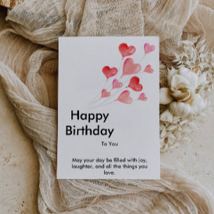 Red Balloon Printable Happy Birthday Kaart
