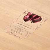 Red balloons clear luxury birthday  acryl uitnodigingen (Laagn)