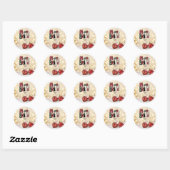 Red Balls Merry en Bright Ronde Sticker (Vel)