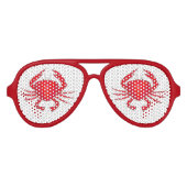 Red Baltimore Maryland Bay Crab Feast Beach Party Aviator Zonnebril (Voorkant)