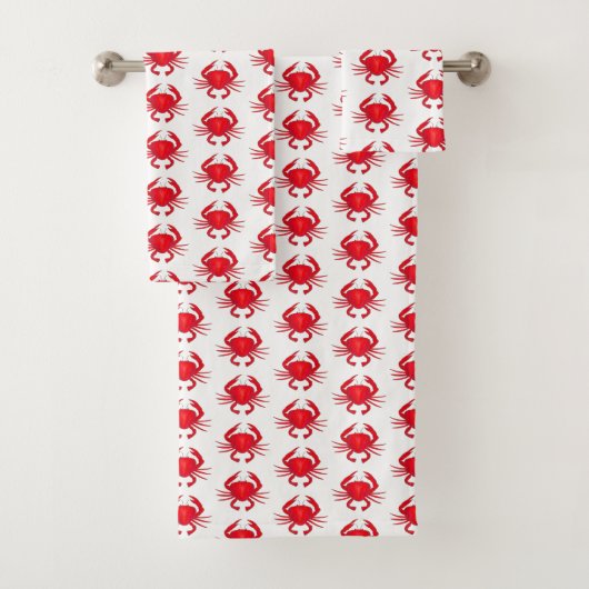 Red Baltimore Maryland Crab Beach Ocean Seafood Bad Handdoek (Insitu)