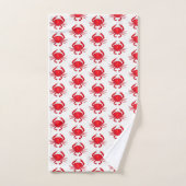 Red Baltimore Maryland Crab Beach Ocean Seafood Bad Handdoek (Handdoek)