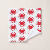 Red Baltimore Maryland Crab Beach Ocean Seafood Bad Handdoek (Wasdoekje)