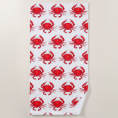 Red Baltimore Maryland Crab Beach Ocean Seafood Strandlaken (Voorkant)