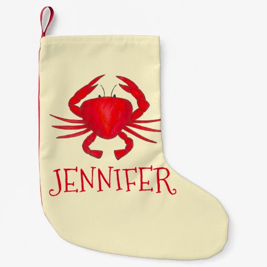 Red Baltimore Maryland Crab Chesapeake Bay Kleine Kerstsok (Voorkant)