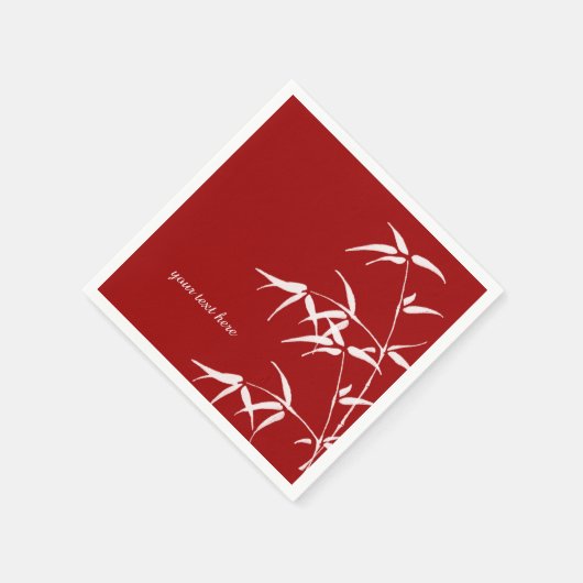 Red Bamboe Custom Paper Napkin Set Servet (Hoek)