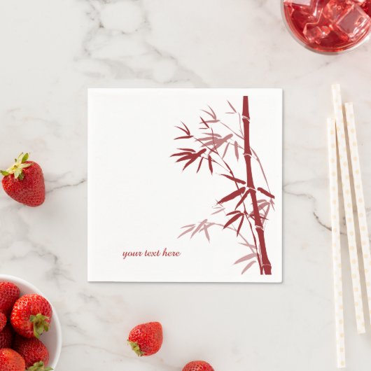 Red Bamboe Custom Paper Napkin Set Servet (Insitu)