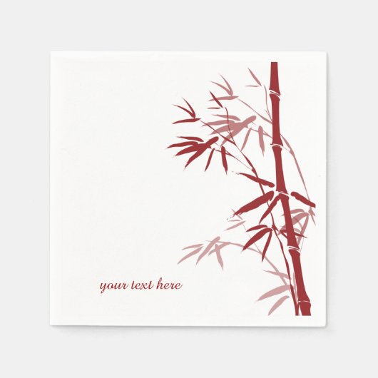 Red Bamboe Custom Paper Napkin Set Servet (Voorkant)