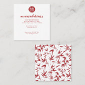 Red Bamboo & Double Happiness Chinees Hotel Vierkante Visitekaartje (Voorkant / Achterkant)