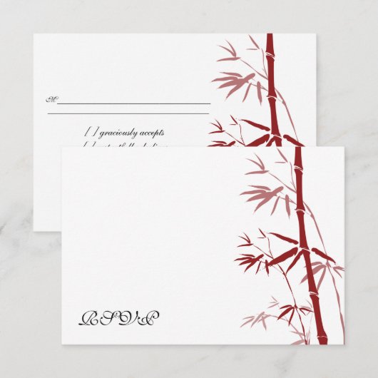 Red Bamboo RSVP-kaarten RSVP Kaartje (Voorkant / Achterkant)