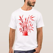 Red Bamboo Silhouette – Bold Natural Zen Design