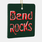 Red Band Rocks in het rood Keramisch Ornament (Rechts)