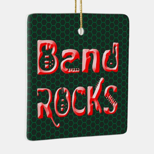 Red Band Rocks in het rood Keramisch Ornament (Rechts)