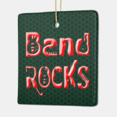 Red Band Rocks in het rood Keramisch Ornament (Links)